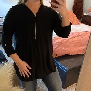 Black & gold 1/4 zip up